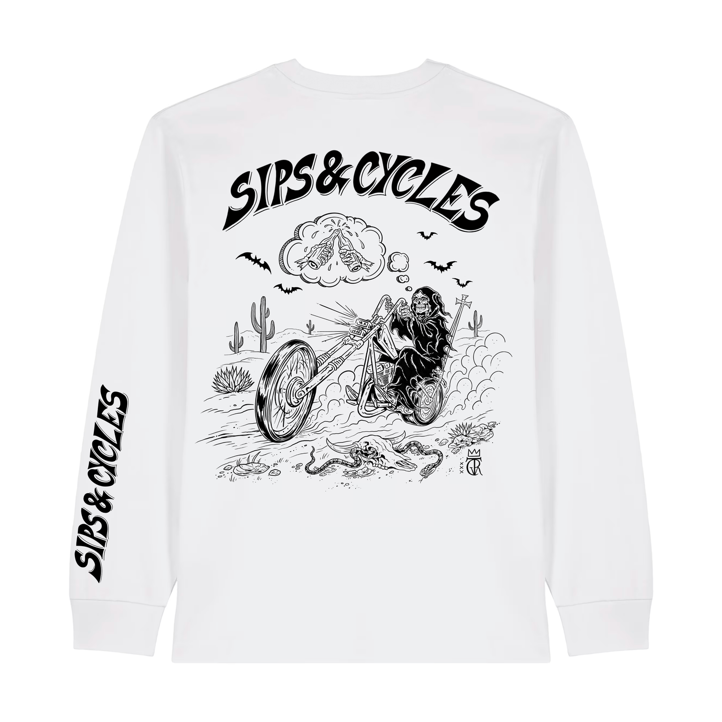 Sips and Cycles X Tattoo Rupa Longsleeve White